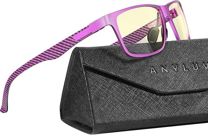 ANYLUV Blue Light Blocking Glasses Men Computer Gaming Glasses Lightweight Al-Mg Metal Anti Eyestrain Eye Protection