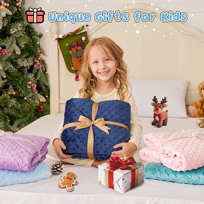 yescool Weighted Blanket Kids 5 Pounds, Kids Birthday Blanket Gifts for Boys Girls, Small Weighted Throw Blankets Washable Heavy Blankets, Winter Weighted Comforter for 5 6 7 8 9 Year Old, 36 * 48in