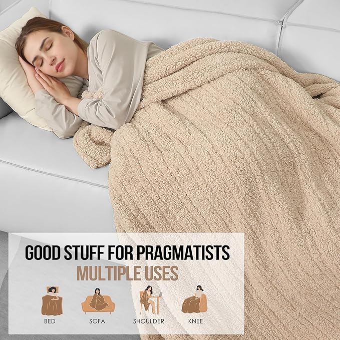 ESTINGO Full Size Heated Blanket, Heating Blanket Full Size with 6 Heating Levels & 1-10 Hours Adjustable Timer, Full Body Warming Sherpa Fast Heating for Bedding, 72"X84", Milk Coffee