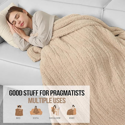 ESTINGO Full Size Heated Blanket, Heating Blanket Full Size with 6 Heating Levels & 1-10 Hours Adjustable Timer, Full Body Warming Sherpa Fast Heating for Bedding, 72"X84", Milk Coffee