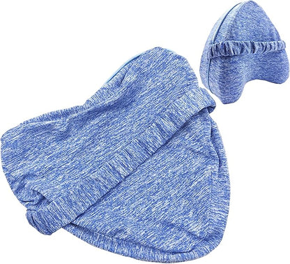 Knee Pillow Cover with Elastic Strap for Contour Legacy Leg & Knee Foam Support Pillow, Compatible with Knee Pillow for Side Sleepers-Cover ONLY(Blue)
