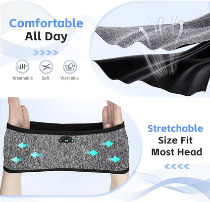 2 Pack Sleep Headphones Bluetooth 6.0 Headband, 20Hr Headband Headphones with HD Stereo Speakers, Sports Wireless Earphones for Side Sleepers Workout Yoga Travel Meditation, Gifts for Women Men