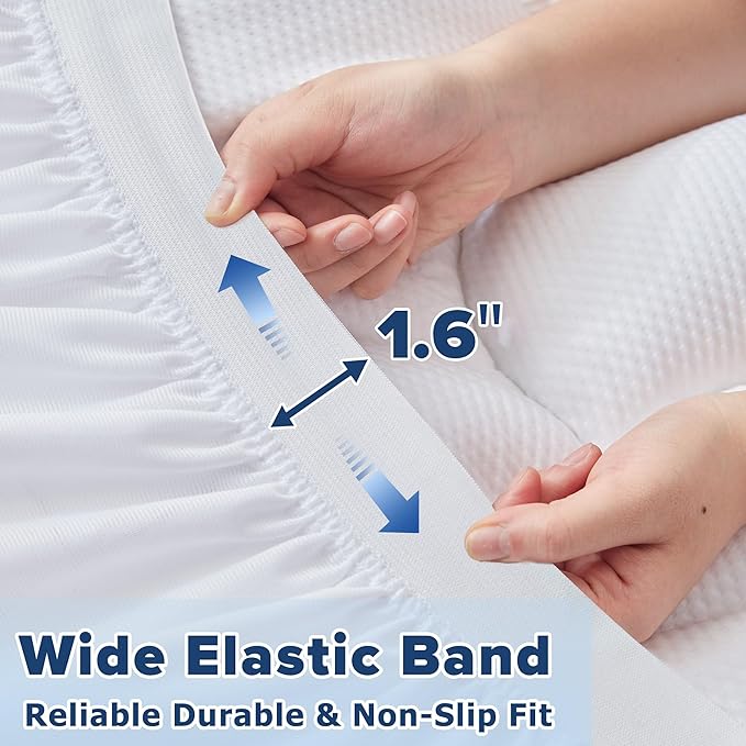 Mattress Topper Twin XL College Dorm, Extra Long Twin Cooling Mattress Pad for Single, Thick Fluffy Mattress Protector Cover Washable, Deep Pocket 8-21" (39x80 inch, White)