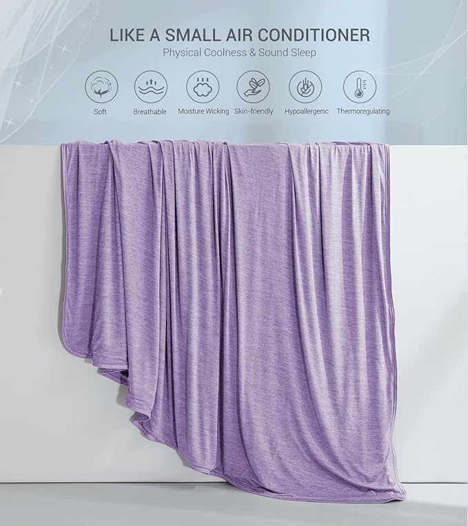 Marchpower Cooling Blanket for Hot Sleepers Kids, Arc-Chill Cool Throw Blanket with Double-Sided Design, Japanese Cooling Fiber Absorbs Body Heat, Lightweight Soft Blanket for Baby Sleeping Travel