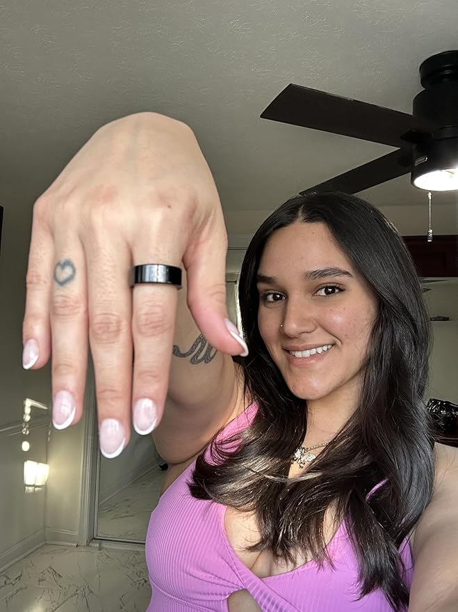 Vital Health Smart Ring for Women Charging Case Black Smart Ring for Men with Fitness Tracking, Sleep Monitor, Activity Tracking, App (Vital Health Ring Charging Case
