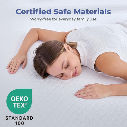 BDEUS 3 Inch Gel Memory Foam Mattress Topper Twin XL Size, Cooling Mattress Topper for Back Pain Relief, Non-Slip Design with Removable & Washable Soft Bamboo Cover.