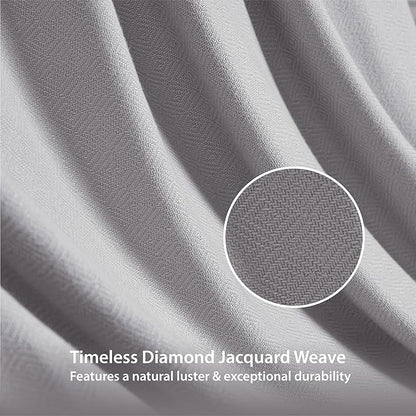 King Size Blanket, 70% Rayon (Derived from Bamboo) and 30% Cotton, Lightweight Jacquard Weave, Breathable and Soft Summer Blanket for Bed or Couch, 108” x 90”, Grey