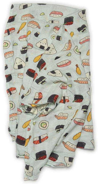 Loulou Lollipop Soft Baby Swaddle Blanket Muslin Wrap Receiving Blanket for Newborn to Toddler Girl and Boy, Large 47” by 47” - Sushi…