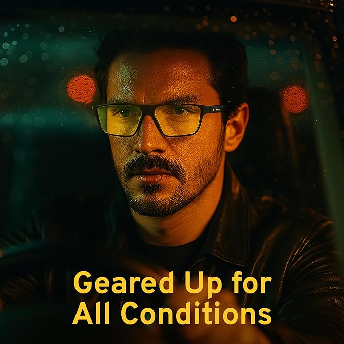 Titan Gaming Glasses, Blue Light Blocking, Night Driving Glasses for Men, Computer Protection Christmas Gift for Gamers