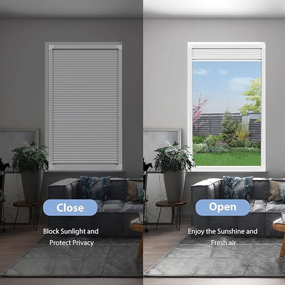 Cellular Shades Cordless, Skylight Blinds for Windows Roof Window Shades for Home, Room Darkening Honeycomb Blinds for Doors - Custom Cut to Size(Light Filtering, Beige)