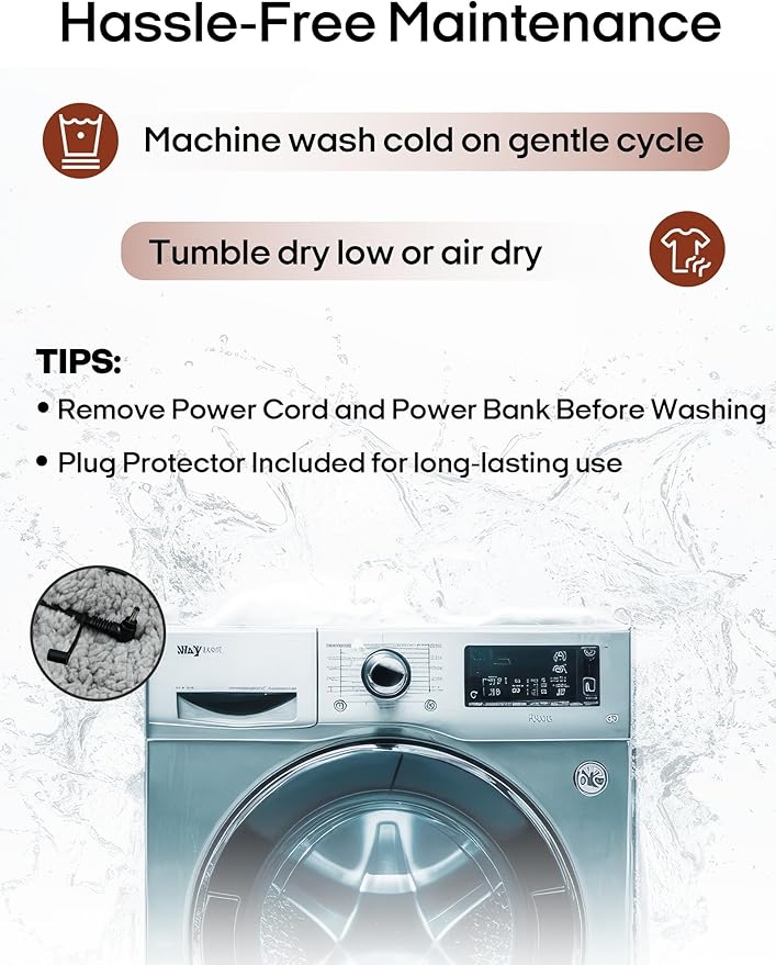 ZonLi Heated Blanket Battery Operated, Wearable Portable Electric Blanket with Rechargeable Battery, 50"x60" Cordless Heated Blanket, Waterproof, Machine Washable(Mountain-Water Print)