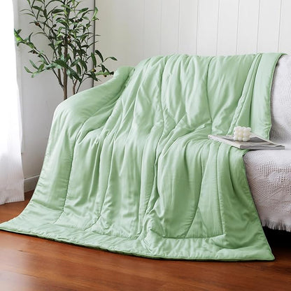 Bamboo Viscose All Season Comforter/Blanket - Ultra Soft & Breathable Comfort - Perfect Medium Weight for Snuggling Without Overheating - Enjoy Cozy Sleep All Night