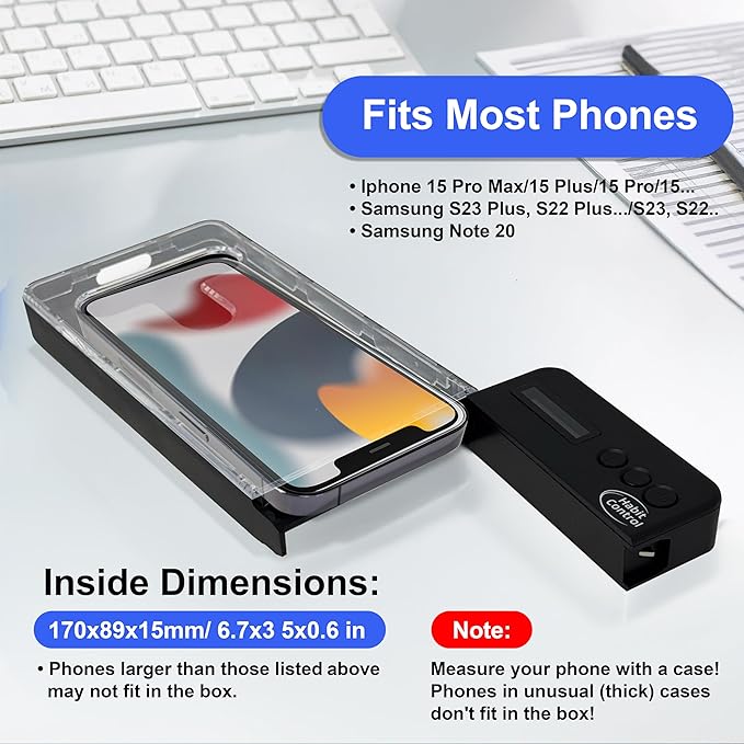 Phone Lockbox with Timer - Phone Safe Box with Timer, Cellphone Jail, Time Locking Container 99 Hours Phone Free Box - Reduce Screen Time, Improve Productivity - Habit Control Lock Box - Black