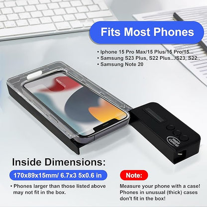 Phone Lockbox with Timer - Phone Safe Box with Timer, Cellphone Jail, Time Locking Container 99 Hours Phone Free Box - Reduce Screen Time, Improve Productivity - Habit Control Lock Box - Black