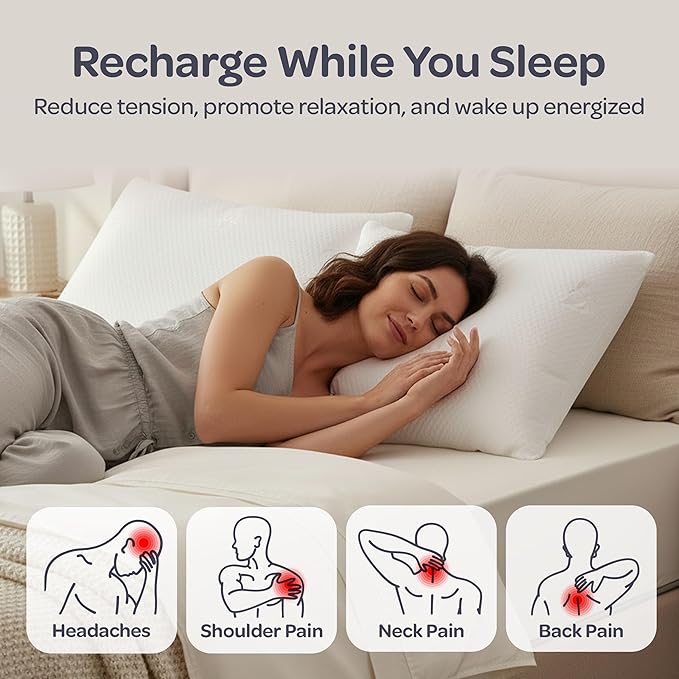 Cooling Gel Memory Foam Pillow - Reversible Bed Pillow with Medium Firm Memory Foam and Cooling Gel, Removable and Machine Washable Cover - Support for Back and Side Sleepers by Remedy