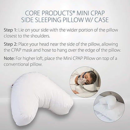Core Products Mini Edge CPAP Pillow, Contoured Comfort Pillow to Reduce Mask Leaks, Pressure Point Soreness