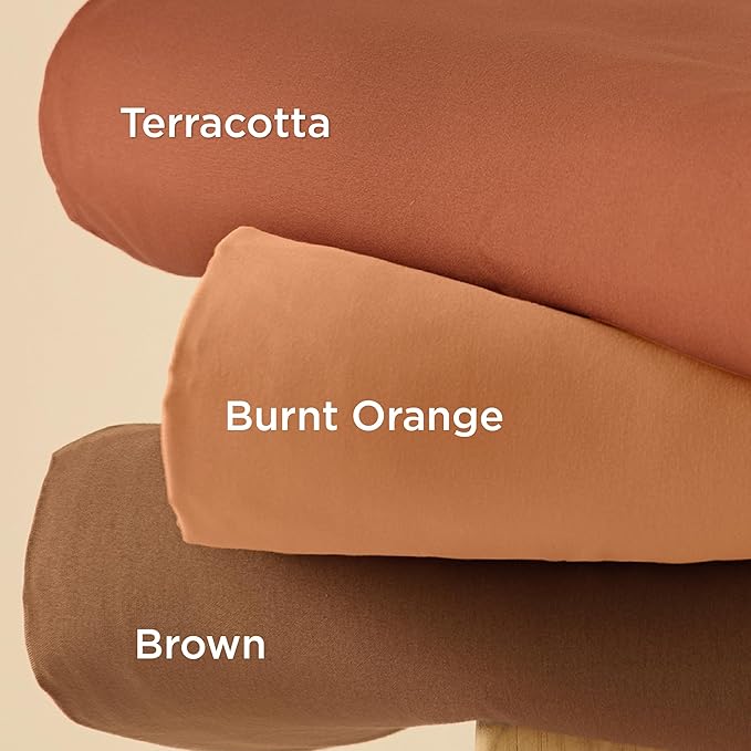 Bedsure Duvet Cover Queen Size - Soft Double Brushed Bedding Set for Kids & Adults, Zipper Closure, 3 Pieces, Includes 1 Duvet Cover (90"x90") & 2 Pillow Shams, NO Comforter, Burnt Orange