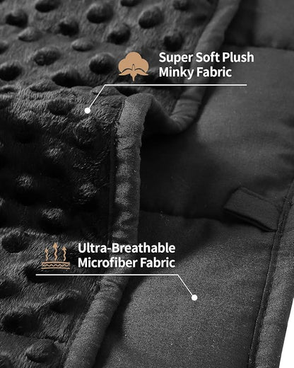 Mr. Sandman Weighted Blanket for Adults, Heavy Blanket for Woman, Man Sleeping/Calm, Soft and Cozy Weighted Throw Blankets, Machine Washable, 60 x 80in, 15 lbs, Black