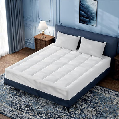 ELEMUSE 3 Inch Cooling Memory Foam Mattress Topper Full, 2 Inch Pressure-Relieving Memory Foam and 1 Inch Thick Soft Viscose Made from Bamboo Pillow Top for Hot Sleepers, Removable & Washable Cover
