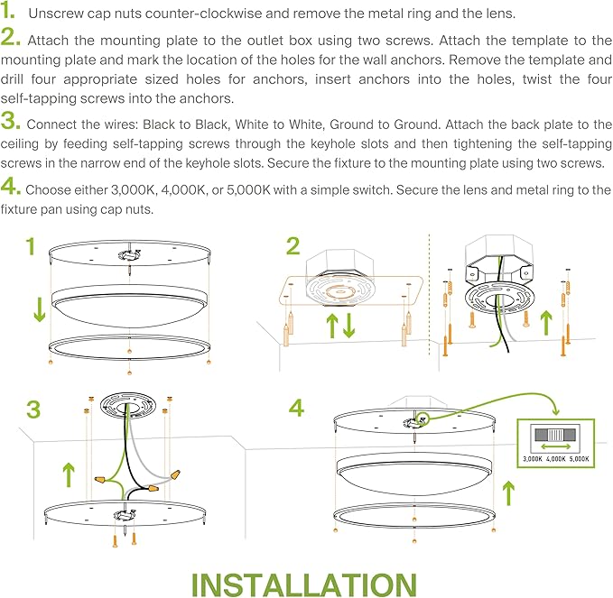 ASD LED 32" Oval Flush Mount Lighting, Close to Ceiling Light Fixture | 3CCT, Dimmable, Energy Star, ETL Listed | 45W 3750LM 3000-5000K 100-277V | Low Profile Double Ring Lamp | Nickel, 2 Pack