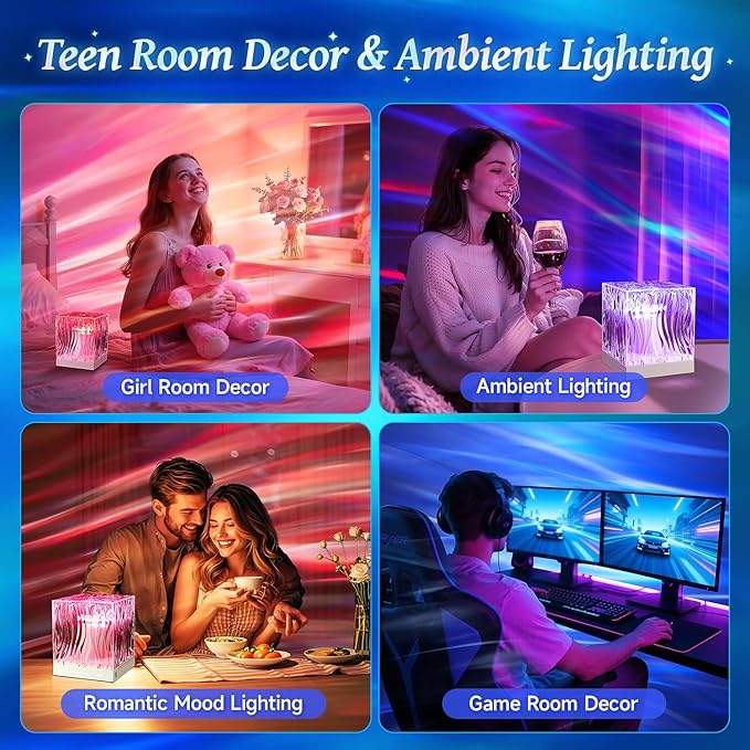 Aurora Light Projector for Bedroom,White Noise Sound Machine+18 Colors+Bluetooth Music+Remote Control Northern Lights Projector Ambient Lighting,Cool Things for Teen Girl Gift Relaxation Gifts for Her