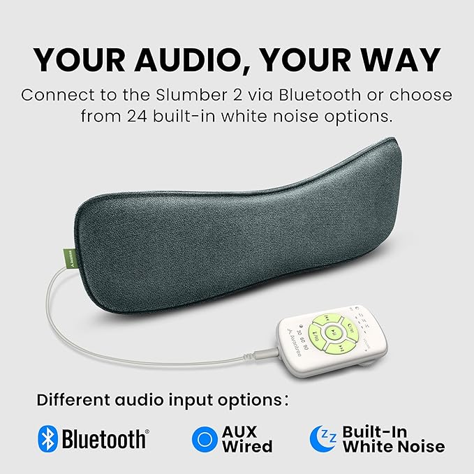 Avantree Slumber 2 – Bluetooth Pillow Speaker for Sleeping with 4 Flat Speakers, Remote Control and Sleep Timer, Built-in White Noise, Soft & Comfortable Design for Side Sleepers, Podcasts & Audiobook