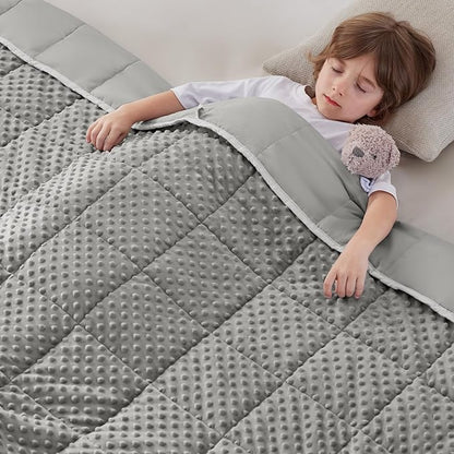 anfie Weighted Blanket Kids(40"x60" 7lbs) Weighted Blanket Cooling Blanket for Sleeping,Throw Size Breathable Blanket with Premium Glass Bead(Grey)