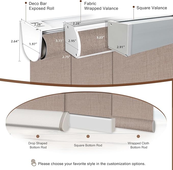 Motorized Blinds Roller Shade with Remote: Canisteo Automatic Smart Blind for Windows 100% Blackout, Electric Blinds Compatible with Alexa/Google Home/Apple Homekit, Customized Size, Neat Light Brown