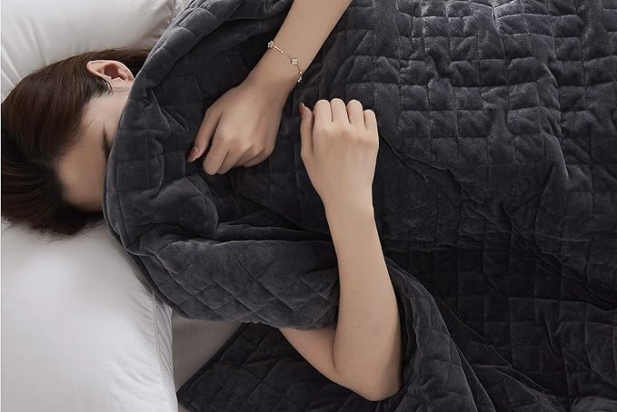 CoolZen™ Cooling Weighted Blanket 25 lbs with Removable Cover — Heavy Blanket for Adults, Calming, & Sleeping — Weighted Comforter with Premium Glass Beads for All Seasons — 60”x80” Queen Bed Size