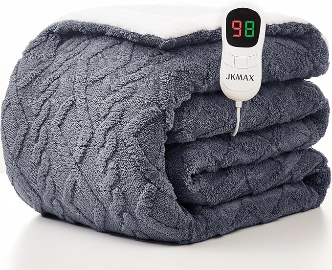Heated Blanket Full Size - Premium Soft Heating Electric Blanket, Fast Heating with 10 Heating Settings, 5 Time Settings, Machine Washable - Perfect for Winter & Cold Nights (72"x84", Grey)