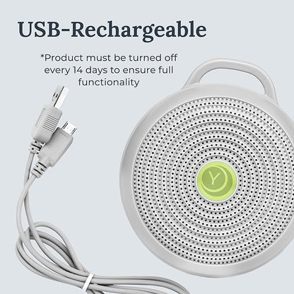 Yogasleep Hushh Portable White Noise Sound Machine for Baby, 3 Soothing Natural Sounds with Volume Control, Compact Size, Noise Canceling for Sleep Aid, Office Privacy, & Meditation, Registry Gift