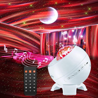 Sound Machine White Noise Machine for Sleeping, 15 Soothing Sounds & Bluetooth Speaker Aurora Light Projector, 15Colors White Noise Sound Machine for Sleep Therapy for Adults & Kids with Remote+Timer