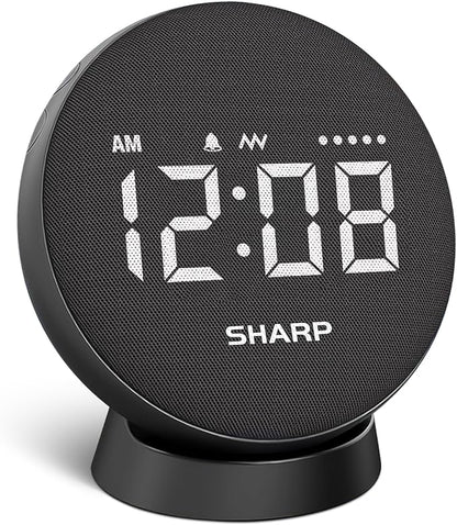 Sharp Vibrating Alarm Clock for Heavy Sleepers – Super Loud Bed Shaker Under Pillow, 29-Hr Rechargeable Battery, 3 Modes, 5 Vibration & 5 Volume Levels, 6-Step Dimmer, Cordless Travel Alarm