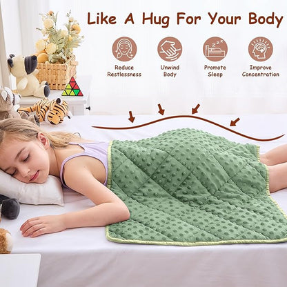 yescool Weighted Lap Blanket 2 lb, Weighted Lap Pad 20 * 30in Small Weighted Blanket, Moss Green