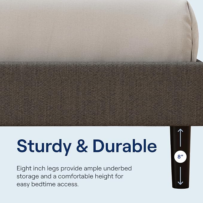Siena 10” King Hybrid Firm Mattress with Bed Frame - Grey - Memory Foam & Innerspring System - Premium Pressure Relieving Layers - 180-Night Trial - 10 Year Mattress Warranty - Easy Assembly