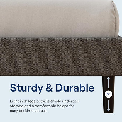 Siena 10” King Hybrid Firm Mattress with Bed Frame - Grey - Memory Foam & Innerspring System - Premium Pressure Relieving Layers - 180-Night Trial - 10 Year Mattress Warranty - Easy Assembly