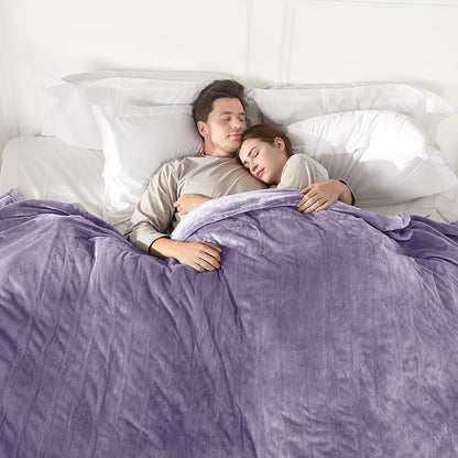 Electric Blanket Queen Size, Super Soft Cozy Upgraded Flannel Heated Blanket Dual Control with 5 Heating Levels & 10 Hours Auto Off, Fast Heating & Overheat Protection, 84" x 90", Lavender