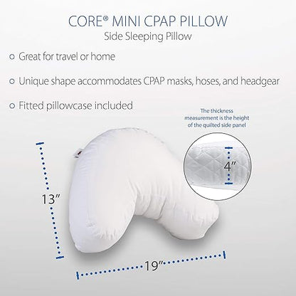 Core Products Mini Edge CPAP Pillow, Contoured Comfort Pillow to Reduce Mask Leaks, Pressure Point Soreness
