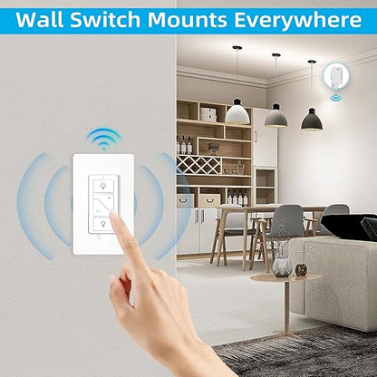 Wireless Dimmer Switch, 2 Units Remote and 1 Controller (BY06+DK01/DK03)
