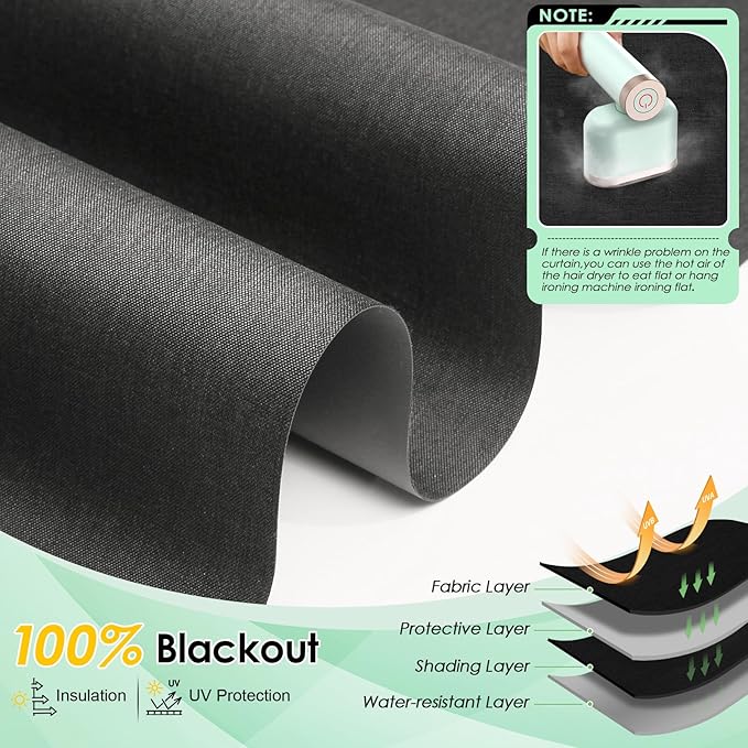 Smart Blinds Blackout Motorized Shades for Sliding Glass Doors Cordless Black Blackout Automatic Electric Blinds for Windows,Compatible with Alexa Google (Black-Custom,Custom Size)