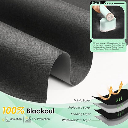 Smart Blinds Blackout Motorized Shades for Sliding Glass Doors Cordless Black Blackout Automatic Electric Blinds for Windows,Compatible with Alexa Google (Black-Custom,Custom Size)