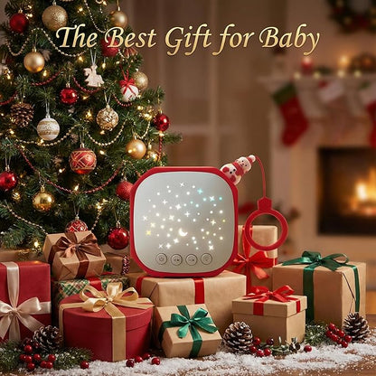 Portable Sound Machine Baby with Star Projector | White Noise Sound Machine for Sleep | Baby Noise Machine with Hook for Children's Bedroom, Travel, Car, Christmas Holidays Gifts (Snowman)