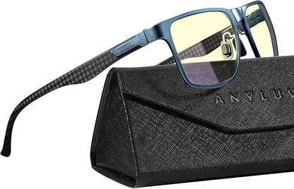 ANYLUV Blue Light Blocking Glasses Men Computer Gaming Glasses Lightweight Al-Mg Metal Anti Eyestrain Eye Protection