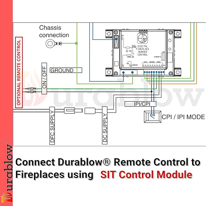 Durablow SH3002-RH On/Off WiFi Gas Fireplace Remote Control for Millivolt Valve, Smart Home, Compatible with Alexa, Google Home, Siri (Timer + Thermostat + Programmable + Remote Handset)