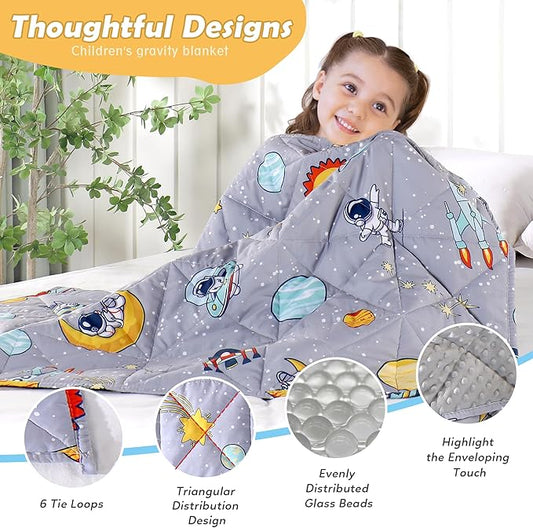 LOYIGA Weighted Blanket with Removable Duvet Case 3lbs 36” x 48”,Reversible Heavy Blanket (Grey)