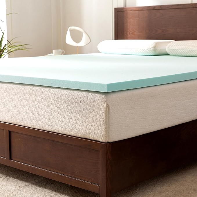 Elegant Comfort 2 Inch Premium Ventilated Memory Foam Mattress Topper - Optimizes Airflow - CertiPUR Certified - Mattress Pad and Bed Topper - Full Size