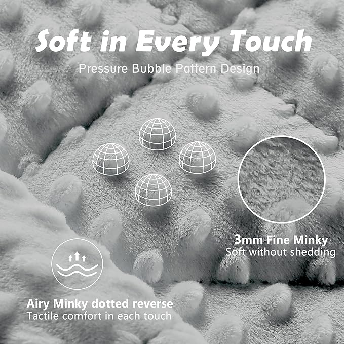 LOYIGA Weighted Blanket with Removable Duvet Case 5lbs 36” x 48”,Reversible Heavy Blanket (Grey)