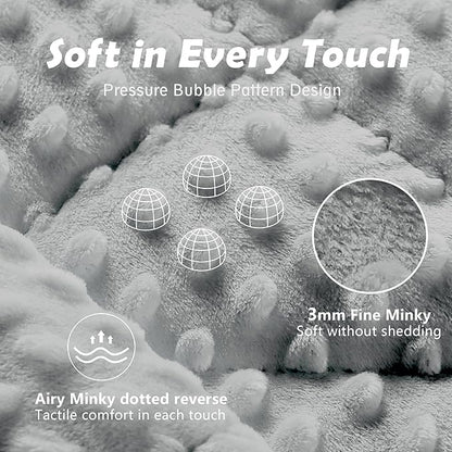 LOYIGA Weighted Blanket with Removable Duvet Case 5lbs 36” x 48”,Reversible Heavy Blanket (Grey)