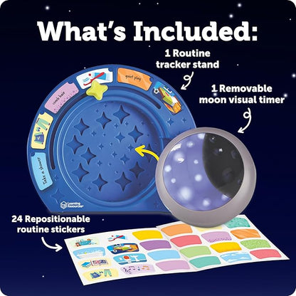 Learning Resources Bedtime Routines - Visual Timer for Kids, Night Light, Time Management Tools for Daily Organization, Count Down Clock, Homeschool Supplies