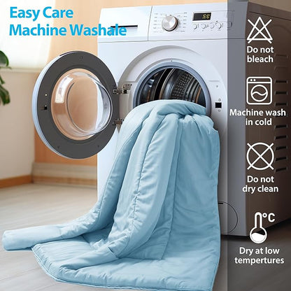 Bamboo Viscose All Season Comforter/Blanket - Ultra Soft & Breathable Comfort - Perfect Medium Weight for Snuggling Without Overheating - Enjoy Cozy Sleep All Night